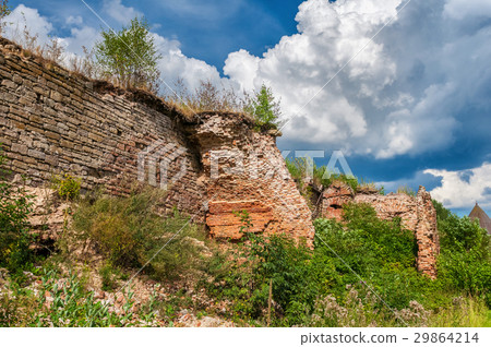 Ruins of ancient fortress wall in the Oreshek 29864214