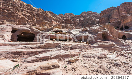 stone cave tombs in Petra town stone cave tombs in Petra town 29864357