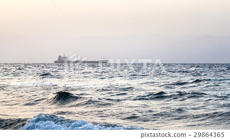 blue evening twilight over Gulf of Aqaba blue evening twilight over Gulf of Aqaba 29864365