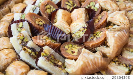traditional arabian sweet pastry baklava close up traditional arabian sweet pastry baklava close up 29864368