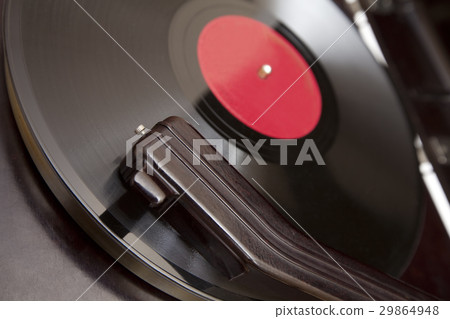 Vintage Record Player Close Up Stock Photo