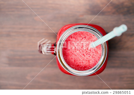 Watermelon smoothie in a mason jar 29865051