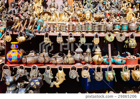 Souvenirs offered on a market, Kathmandu, Nepal Souvenirs offered on a market, Kathmandu, Nepal 29865206
