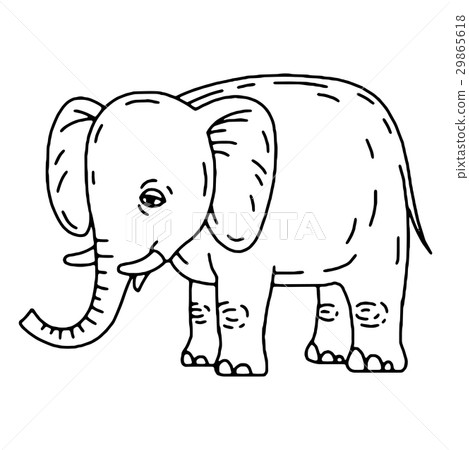 Cute elephant cartoon sitting 29865618