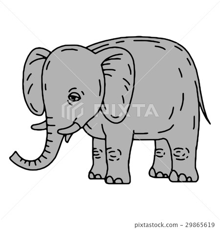 Cute elephant cartoon sitting 29865619