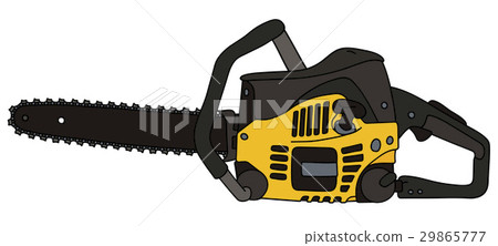 Black and yellow chainsaw 29865777