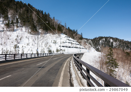 北海道三国通国道273号 图库照片