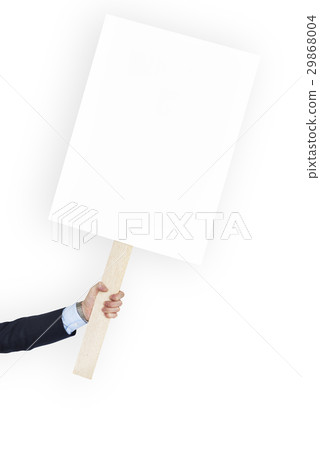 Human Hand Holding Banner Copy Space 29868004