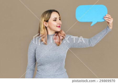 Woman Cheerful Studio Portrait Concept Woman Cheerful Studio Portrait Concept 29869970