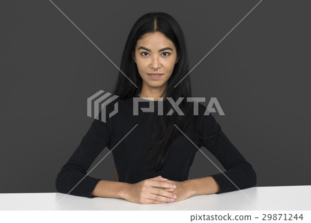 Young woman casual studio portriat in crop-top Young woman casual studio portriat in crop-top 29871244