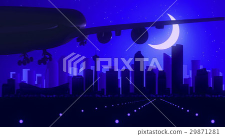 Calgary Canada Airplane Landing Skyline Blue Calgary Canada Airplane Landing Skyline Blue 29871281