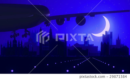 Cambridge  England Airplane Landing Skyline Blu 29871384