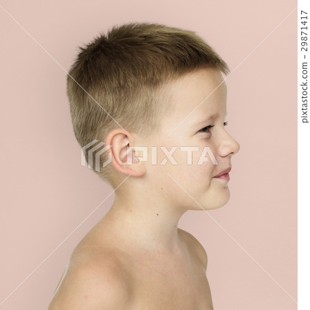 Caucasian Little Boy Bare Chested Smiling Side 29871417