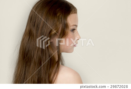 Caucasian Young Girl Focused Studio Caucasian Young Girl Focused Studio 29872028