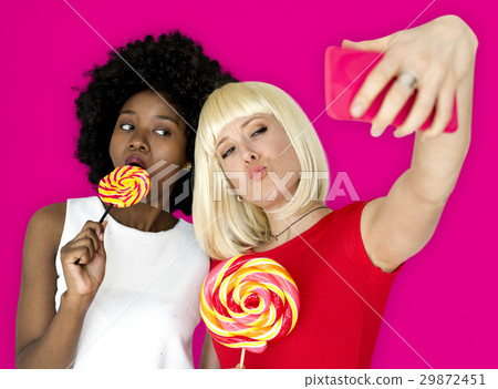 Friends Lollipop Candy Taking Selfie 29872451