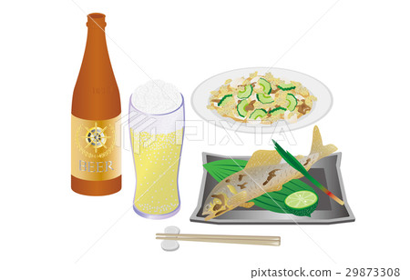 Salt-grilling of beer and ayu of today's dinner Salt-grilling of beer and ayu of today's dinner 29873308
