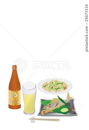 今天晚餐的鹽燒烤啤酒和ayu 29873316