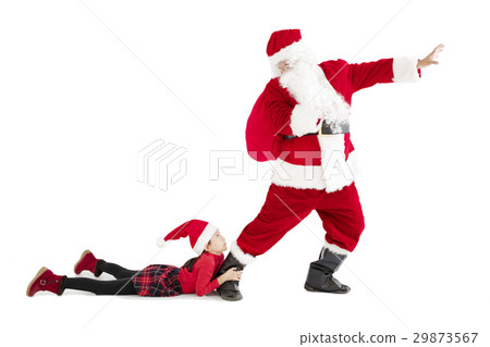 girl with santa claus merry christmas concept girl with santa claus merry christmas concept 29873567
