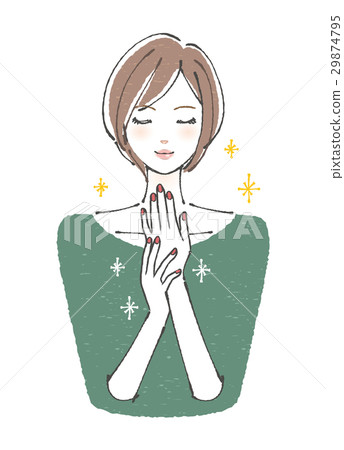 A woman with a nailed shortcut ties up 29874795