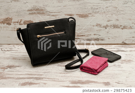 Small black female bag, purse and phone 29875423