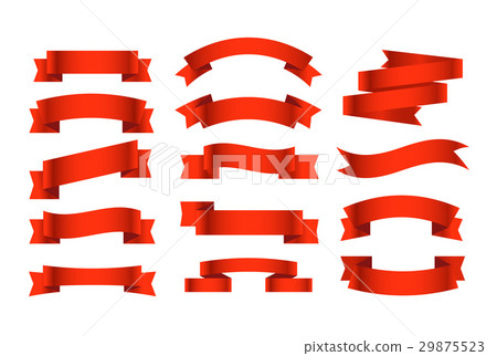 Different retro style ribbons set - Stock Illustration [29875523] - PIXTA