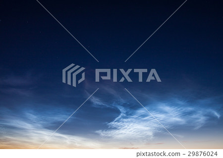 Noctilucent clouds at night sky 29876024