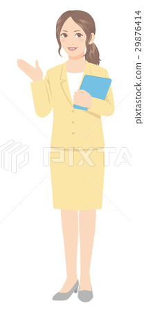 Female whole body of beige suit Female whole body of beige suit 29876414