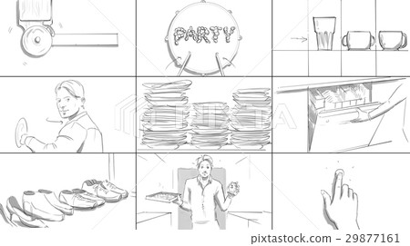 Home party storyboard Home party storyboard 29877161