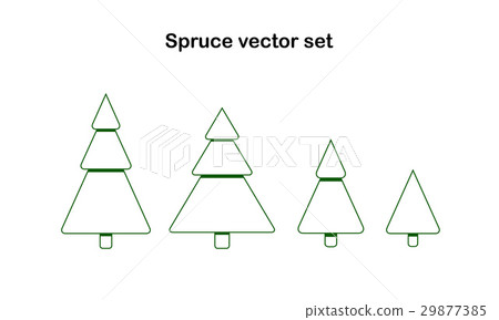 Various green Christmas trees with snow. Various green Christmas trees with snow. 29877385