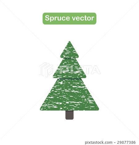 Spruce tree with snow icon in a flat design. Spruce tree with snow icon in a flat design. 29877386