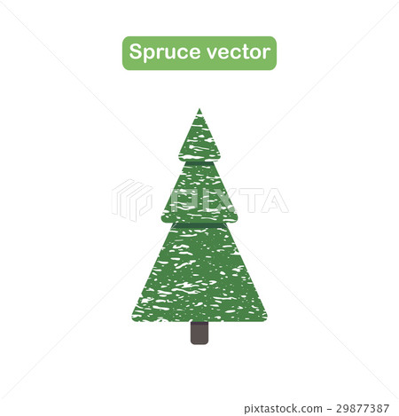 Spruce tree with snow icon in a flat design. Spruce tree with snow icon in a flat design. 29877387
