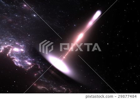 Black hole is shooting particle jets, illustration Black hole is shooting particle jets, illustration 29877484