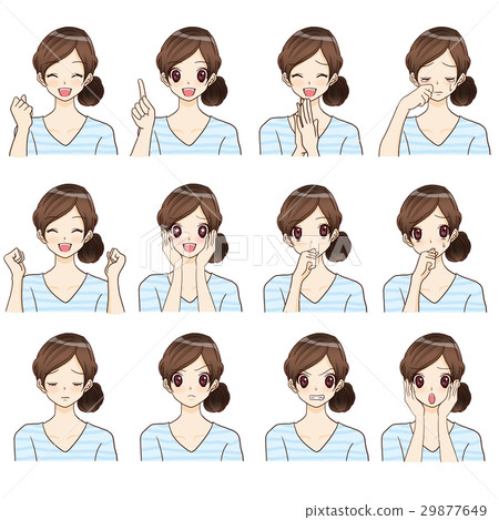 年輕女性面部表情集 年輕女性面部表情集 29877649