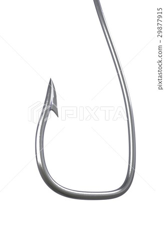 Barbed fish hook 3d illustration on white Barbed fish hook 3d illustration on white 29877915