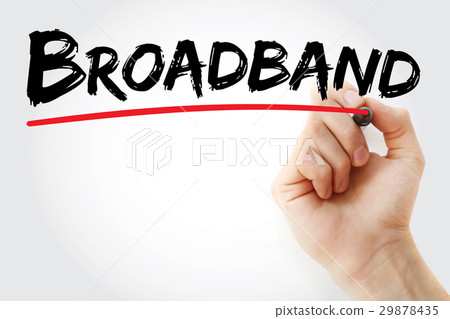 Hand writing Broadband with marker 29878435