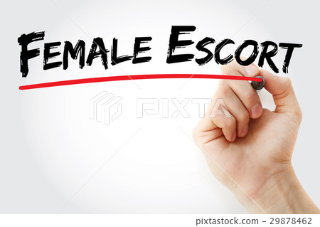 Hand writing Female escort with marker 29878462