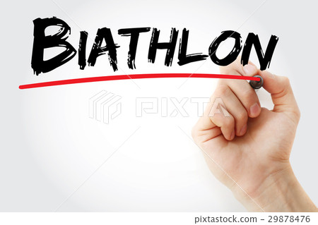 Hand writing Biathlon with marker Hand writing Biathlon with marker 29878476