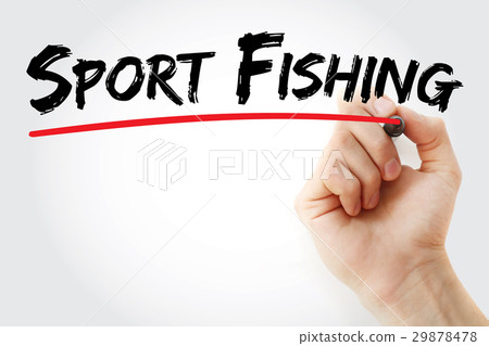 Hand writing Sport fishing with marker 29878478