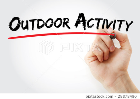 Hand writing Outdoor activity with marker Hand writing Outdoor activity with marker 29878480
