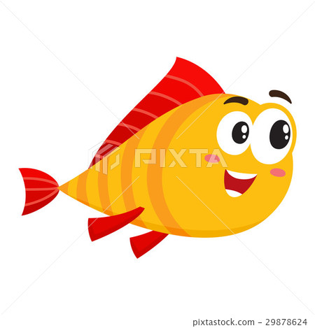 Funny golden fish character with human face 29878624