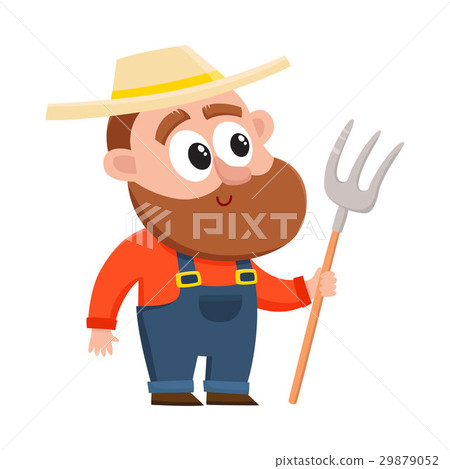 Funny farmer, gardener character in overalls 29879052