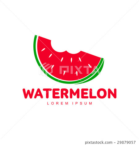Red and green logo template with stylized bitten Red and green logo template with stylized bitten 29879057