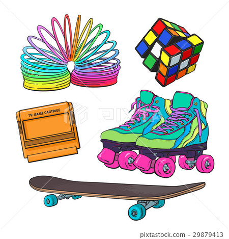 Set of retro pop culture items from 90s 29879413