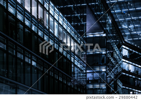 office building facade at night -city lights 29880442