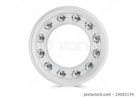 Industrial transparent bearings on a white Industrial transparent bearings on a white 29883134