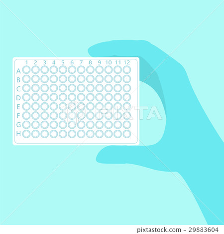 hand holding pcr plate 29883604