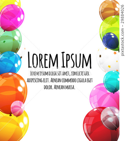 Birthday Card Template with Group of Colour Glossy 29884026