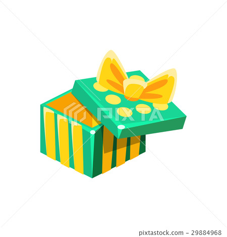 Green And Yellow Empty Gift Box Without Present 29884968