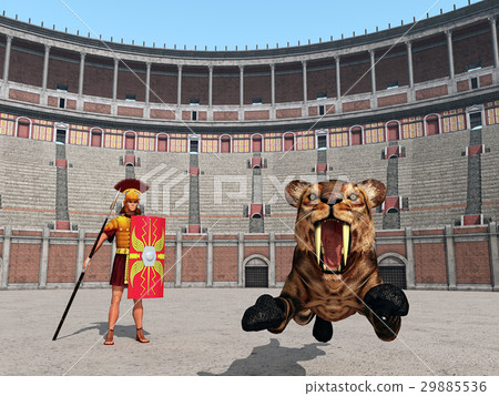 Animal attack in the Colosseum in ancient Rome 29885536