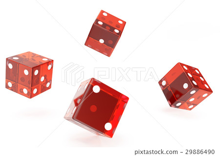 Red Casino dice, concept of gambling, on white 29886490